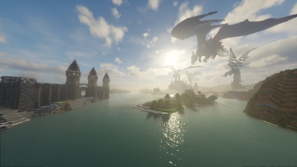 Морская бухта с гигантскими драконами на CUBOMetre